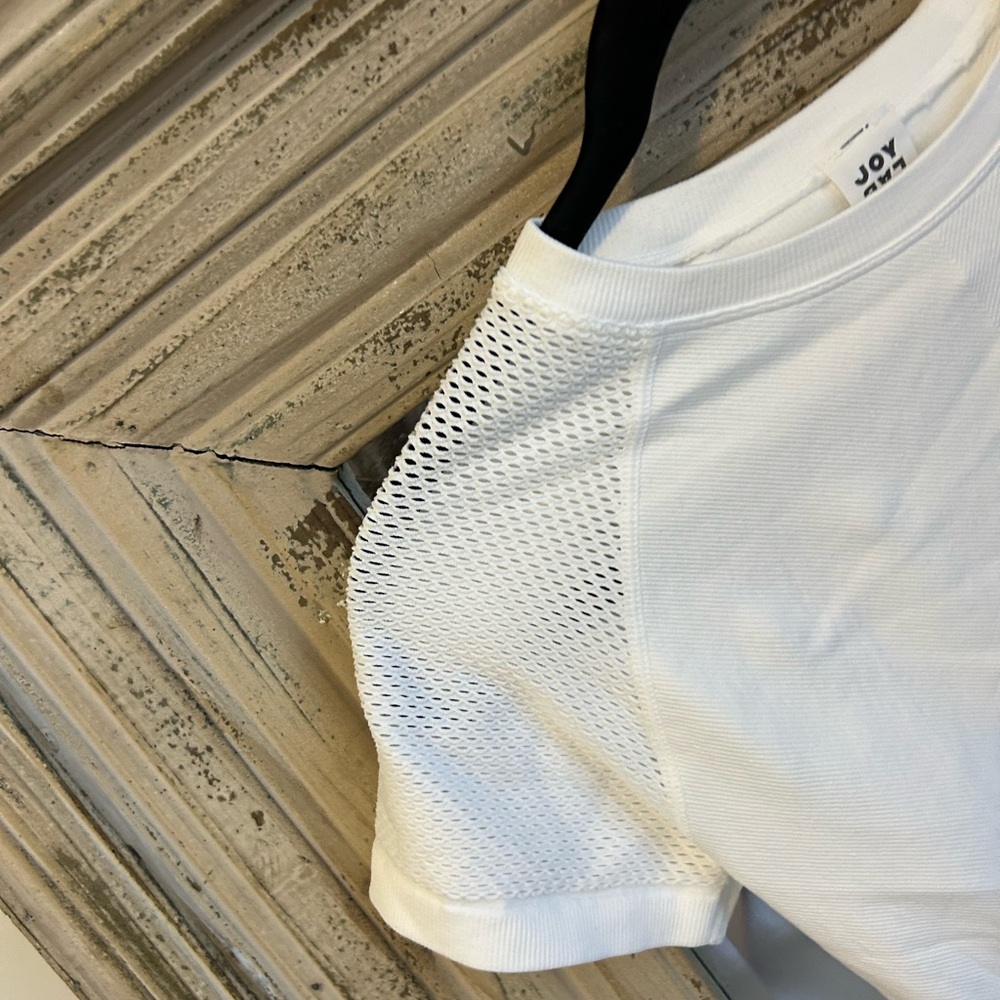 JoyLab White Mesh Sleeve Top